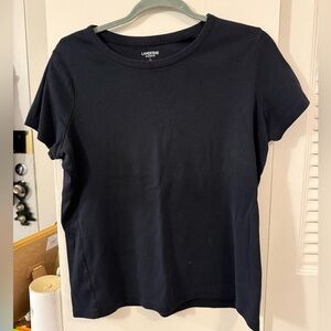 Lands' End Women's Shaped Black T-shirt - L